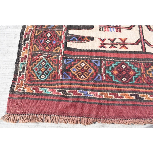 3989 - An Iranian Kalim rug together with a French Tapestry 161 x 88 cm (2)