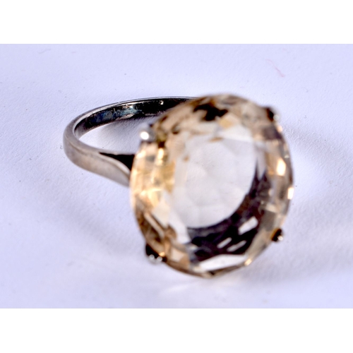 1180 - A LARGE GEMSTONE RING. P. 5.8 grams.