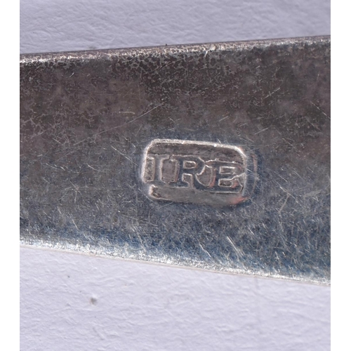 105 - A RARE 17TH/18TH CENTURY COLONIAL AMERICAN SILVER SPOON makers mark IRB, bearing Bishops Mitre crest... 