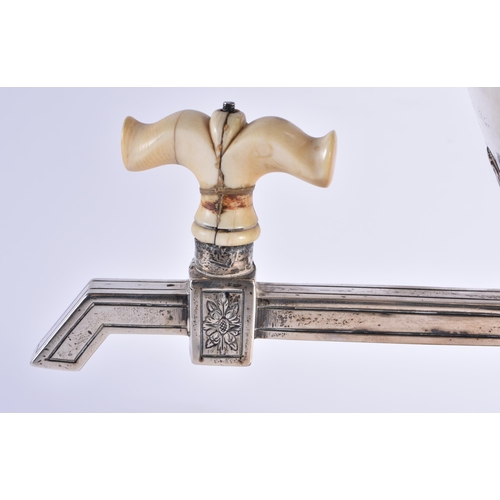 106 - A GOOD GEORGE III SILVER ADAM-STYLE TEA URN with leaf cast finial and coat of arms to the lift of li... 