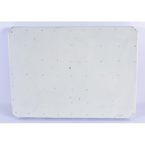 132 - A 19TH CENTURY JAPANESE MEIJI PERIOD BLUE AND WHITE PORCELAIN TRAY painted with landscapes and Mt Fu... 