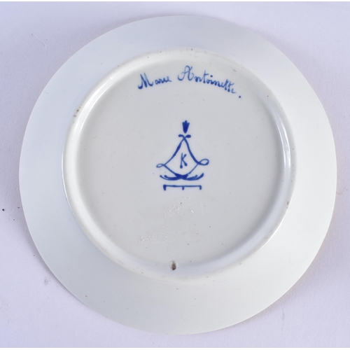 143 - AN EARLY 19TH CENTURY FRENCH SEVRES JEWELLED PORCELAIN CABINET CUP AND SAUCER painted with a portrai... 