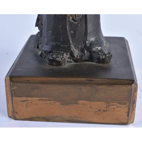 147 - A LARGE 16TH/17TH CENTURY CHINESE PARTIAL GILT BRONZE FIGURE OF AN IMMORTAL Late Ming, modelled upon... 