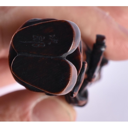 151 - A VERY RARE LARGE JAPANESE BOXWOOD SASHI NETSUKE modelled as a Mongolian Archer. 12.5 cm high. Note:... 