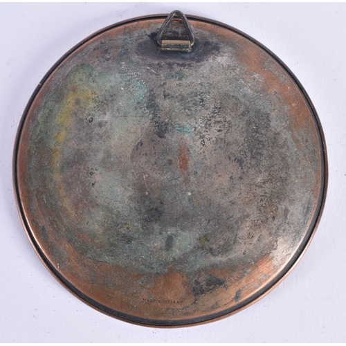 66 - AN ANTIQUE ESSEX REVERSE CRYSTAL PLAQUE etc. Largest 13 cm diameter. (4)