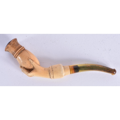 67 - TWO ANTIQUE MEERSCHAUM PIPS. 11 cm wide. (2)