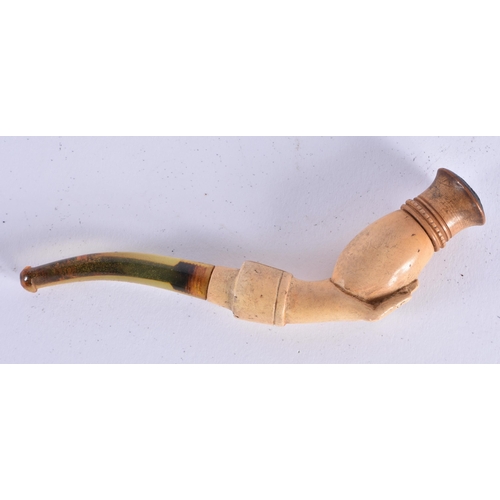 67 - TWO ANTIQUE MEERSCHAUM PIPS. 11 cm wide. (2)