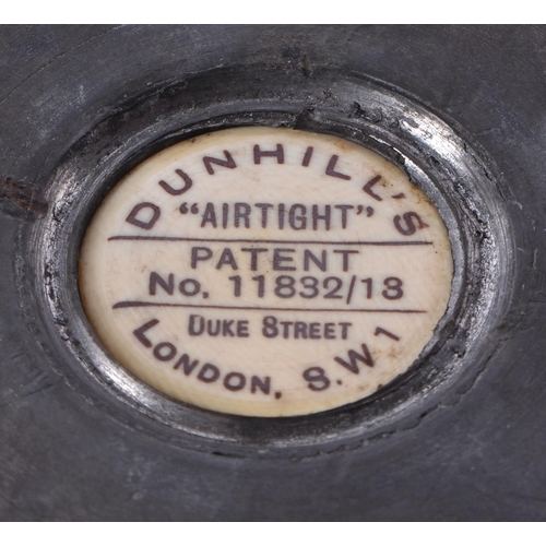 70 - AN UNUSUAL DUNHILL MAHOGANY AIR TIGHT TOBACCO JAR AND COVER. 17 cm x 14 cm.