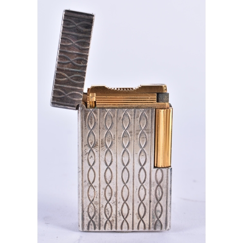 71 - AN ANTIQUE HARRY LE MOINE COMBINATION KNIFE and a ST Dupont silver plated lighter. Largest 14 cm lon... 