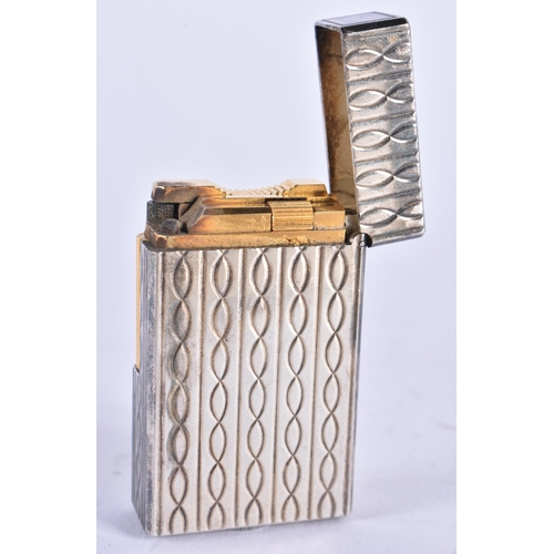 71 - AN ANTIQUE HARRY LE MOINE COMBINATION KNIFE and a ST Dupont silver plated lighter. Largest 14 cm lon... 