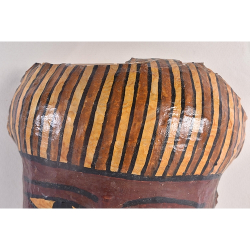 78 - A FINE AND RARE EGYPTIAN CARTONNAGE MUMMY MASK Late Period 664-40 BC. 28 cm x 22 cm.