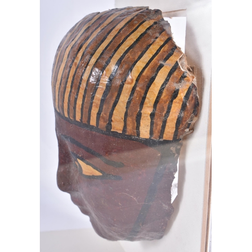 78 - A FINE AND RARE EGYPTIAN CARTONNAGE MUMMY MASK Late Period 664-40 BC. 28 cm x 22 cm.