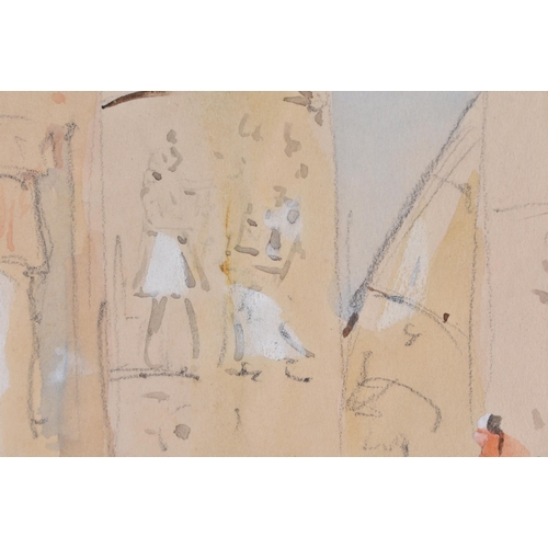 83 - A FRAMED WATERCOLOUR BY HERCULES BRABAZON BRABAZON (1821-1906). Ruins of Temple of Amon, Karnak, Eg... 