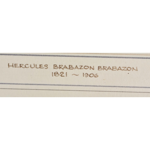 83 - A FRAMED WATERCOLOUR BY HERCULES BRABAZON BRABAZON (1821-1906). Ruins of Temple of Amon, Karnak, Eg... 