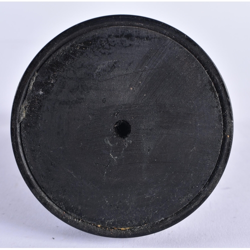 85 - A VERY RARE 19TH CENTURY EUROPEAN CARVED ARTICULATED DONKEY HEAD formed upon an ebonised base, natur... 