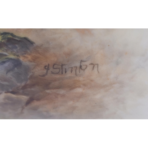 91 - A FINE LARGE ROYAL WORCESTER PORCELAIN POT POURRI AND COVER by John Stinton, beautifully painted wit... 