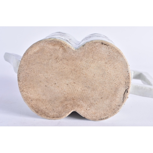 94 - A LATE 19TH CENTURY CHINESE FAMILLE ROSE PORCELAIN GOURD FORM TEPAOT AND COVER Guangxu, painted with... 