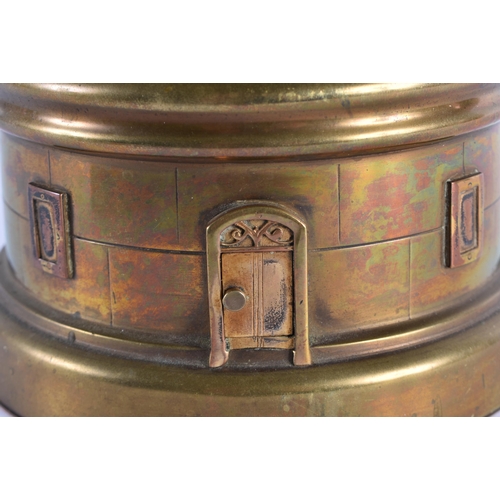 97 - A LOVELY LARGE 19TH CENTURY GUILLEMET INDUSTIRAL BRONZE LIGHTHOUSE CLOCK formed with a silver dial, ... 