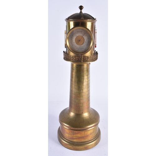 97 - A LOVELY LARGE 19TH CENTURY GUILLEMET INDUSTIRAL BRONZE LIGHTHOUSE CLOCK formed with a silver dial, ... 