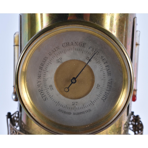 97 - A LOVELY LARGE 19TH CENTURY GUILLEMET INDUSTIRAL BRONZE LIGHTHOUSE CLOCK formed with a silver dial, ... 