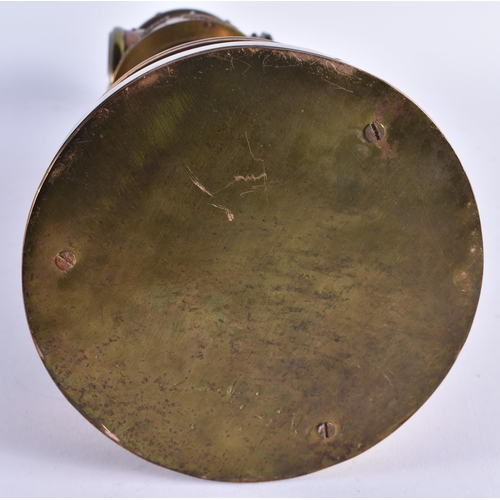 97 - A LOVELY LARGE 19TH CENTURY GUILLEMET INDUSTIRAL BRONZE LIGHTHOUSE CLOCK formed with a silver dial, ... 