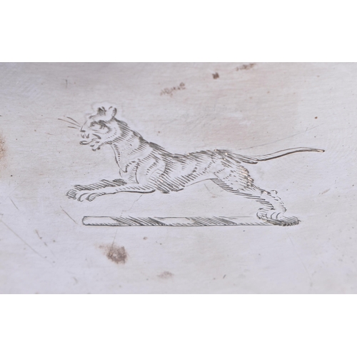 99 - A GEORGE III SILVER SAUCE TUREEN AND COVER with interesting Bishops Mitre crest. 560 grams. London 1... 