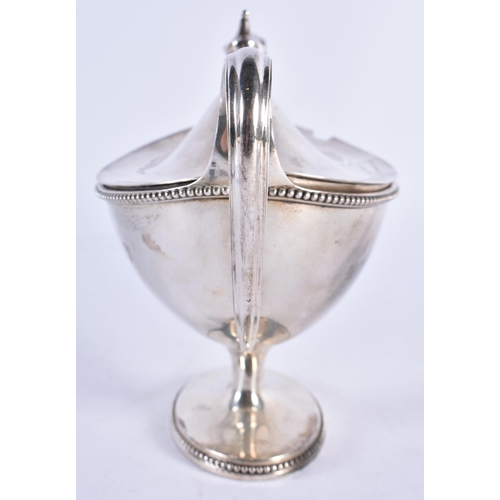99 - A GEORGE III SILVER SAUCE TUREEN AND COVER with interesting Bishops Mitre crest. 560 grams. London 1... 