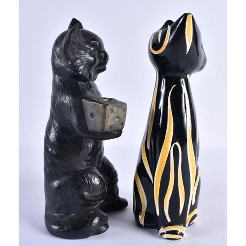 124 - AN UNUSUAL EARLY 20TH CENTURY ENGLISH CERAMIC FIGURE OF PUSS IN BOOTS together with a 1960s Italian ... 