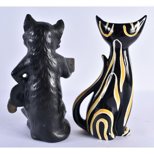 124 - AN UNUSUAL EARLY 20TH CENTURY ENGLISH CERAMIC FIGURE OF PUSS IN BOOTS together with a 1960s Italian ... 