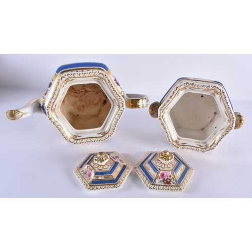 136 - AN EARLY 19TH CENTURY ENGLISH ROCKINGHAM STYLE TEA SERVICE comprising of 7 tea cups, 8 coffee cups, ... 