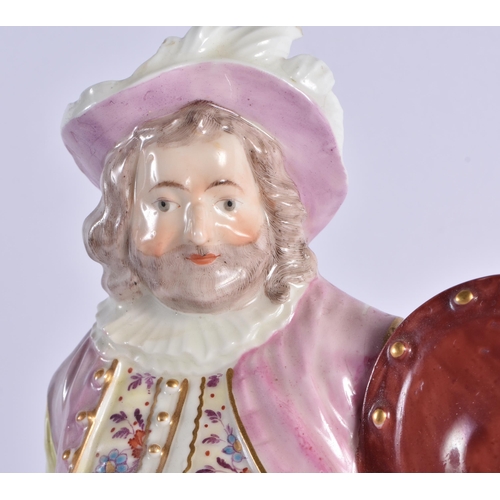 139 - AN 18TH CENTURY DERBY PORCELAIN FIGURE OF FALSTAFF. 24 cm high.