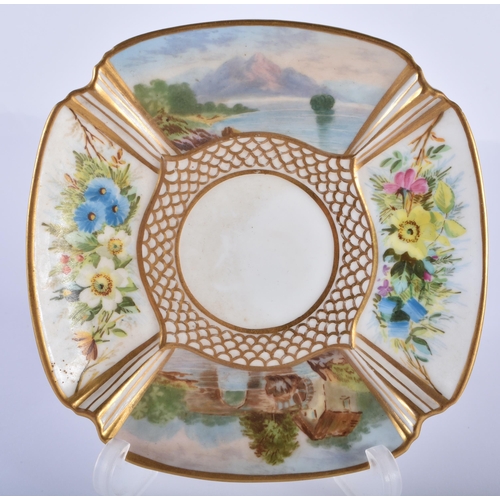 160 - Late 19th century Copeland Spode Japanesque cup and saucer each painted with two landscapes and two ... 