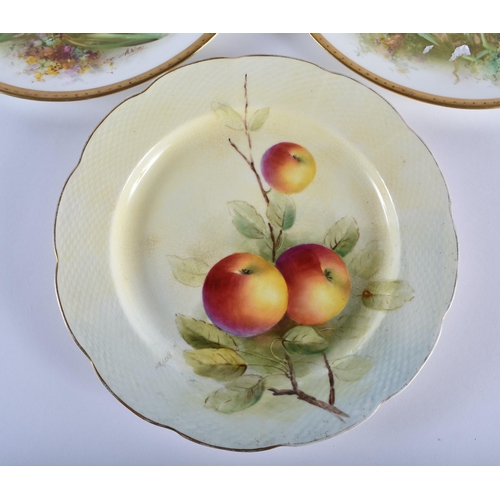 170 - Royal Worcester plate with basket weave border painted with fruit by Harry Ayrton, signed date 1932,... 