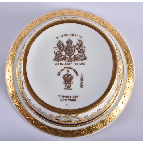 207 - Royal Crown Derby Gary service ramekin and stand , gold Royal Warrant marks.