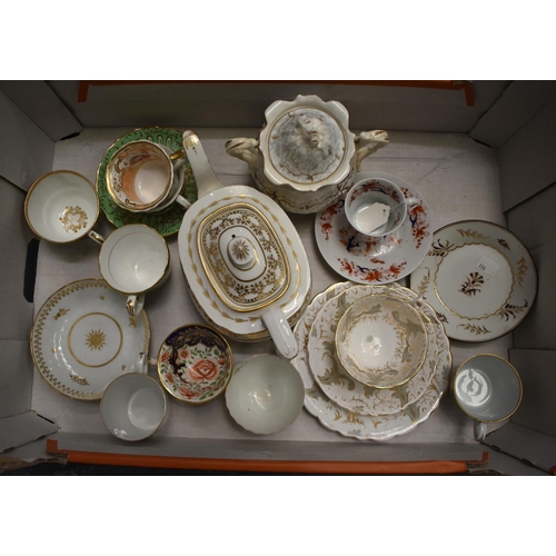 21 - A COLLECTION OF MAINLY 19TH CENTURY ENGLISH & CONTINENTAL PORCELAIN WARES. (qty)