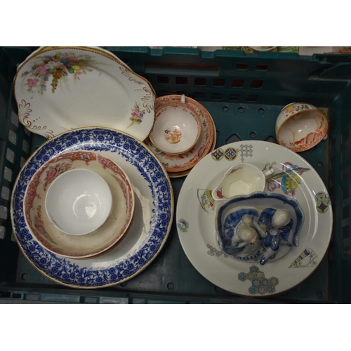 21 - A COLLECTION OF MAINLY 19TH CENTURY ENGLISH & CONTINENTAL PORCELAIN WARES. (qty)