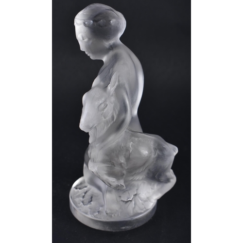 243 - A FRENCH LALIQUE GLASS NYMPH. 11.5 cm x 6 cm.