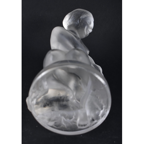 243 - A FRENCH LALIQUE GLASS NYMPH. 11.5 cm x 6 cm.