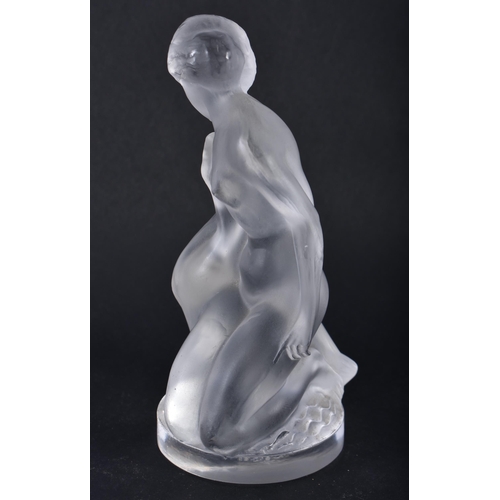 244 - A FRENCH LALIQUE GLASS NYMPH. 11.5 cm x 6 cm.