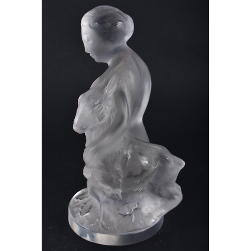 245 - A FRENCH LALIQUE GLASS NYMPH. 11.5 cm x 6 cm.