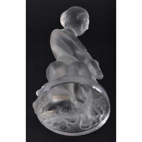 245 - A FRENCH LALIQUE GLASS NYMPH. 11.5 cm x 6 cm.