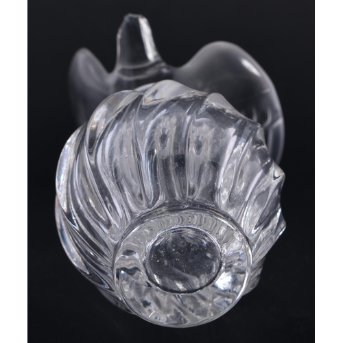 259 - A FRENCH LALIQUE GLASS BIRD SCENT BOTTLE. 8.75 cm x 5 cm.