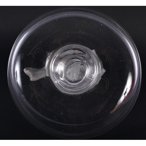 260 - A FRENCH LALIQUE GLASS FISH DISH. 9.75 cm x 9.25cm.