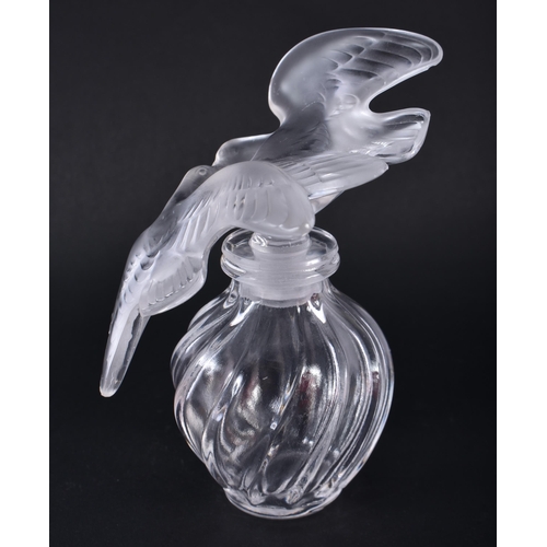 265 - A FRENCH LALIQUE GLASS SCENT BOTTLE. 10.5 cm x 8 cm.