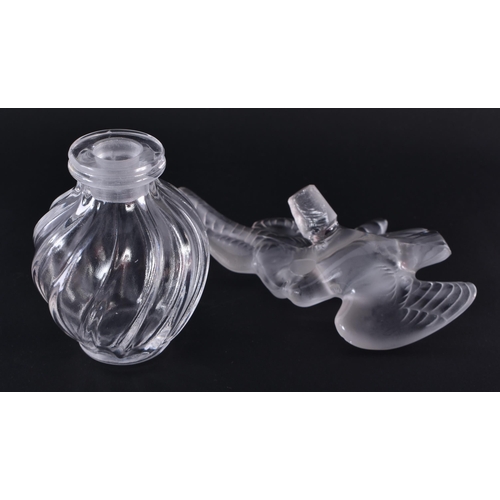 265 - A FRENCH LALIQUE GLASS SCENT BOTTLE. 10.5 cm x 8 cm.