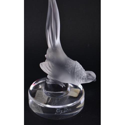 269 - A FRENCH LALIQUE GLASS GAME BIRD. 11.5 cm high.