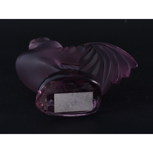 273 - A FRENCH LALIQUE GLASS COCKERELL. 7.5 cm x 6 cm.