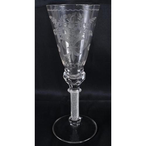 277 - AN ANTIQUE ARMORIAL GLASS. 30 cm high.