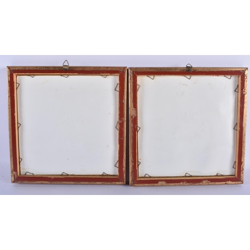 282 - A PAIR OF CASA DE VELLI PAINTINGS. 14.5 cm square.