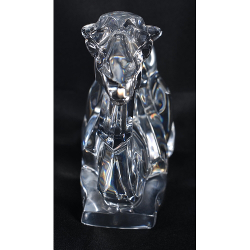 288 - A BACCARAT GLASS CAMEL. 22cm wide.